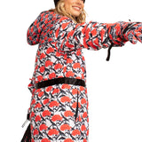 Roxy X Rowley Women's Beanie 2022 - Black beanie with white stripe and embroidered logo on front.