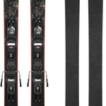 Rossignol Blackops Smasher Ski with Xpress 10 GW Ski Bindings - A black ski with a marbled pattern on top and red trim along the edges.