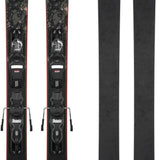 Rossignol Blackops Smasher Ski with Xpress 10 GW Ski Bindings - A black ski with a marbled pattern on top and red trim along the edges.