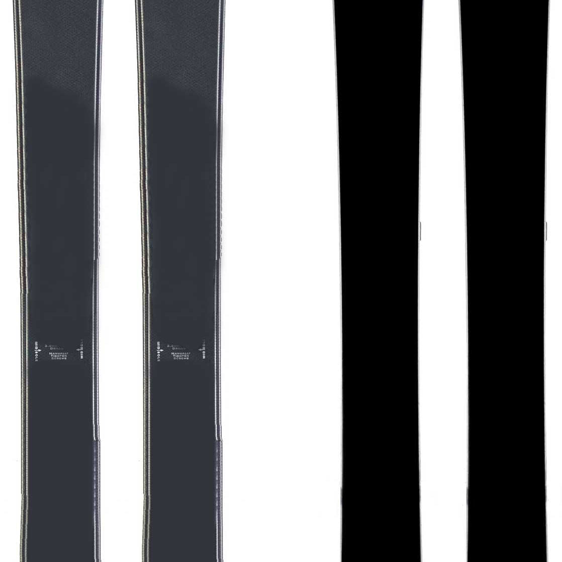 The image shows a pair of K2 Junior's Indy skis for the year 2020. The skis are black with red and white accents, and they have a twin tip design. They are displayed against a neutral background, which highlights their features and colors.