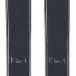 The image shows a pair of K2 Junior's Indy skis for the year 2020. The skis are black and red with white lettering, and they have a unique design that includes a pattern on the bottom half.