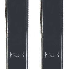 The image shows a pair of K2 Junior's Indy skis for the year 2020. The skis are black and red with white lettering, and they have a unique design that includes a pattern on the bottom half.