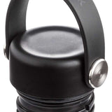 Hydro Flask 24oz Standard Mouth Water Bottle - A black water bottle with a screw-on lid and a handle on top, featuring white lettering that reads "Hydro Flask" along its side.