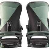 Salomon Alibi Pro Snowboard Bindings 2023 - A pair of black snowboard bindings with yellow logos on the straps.