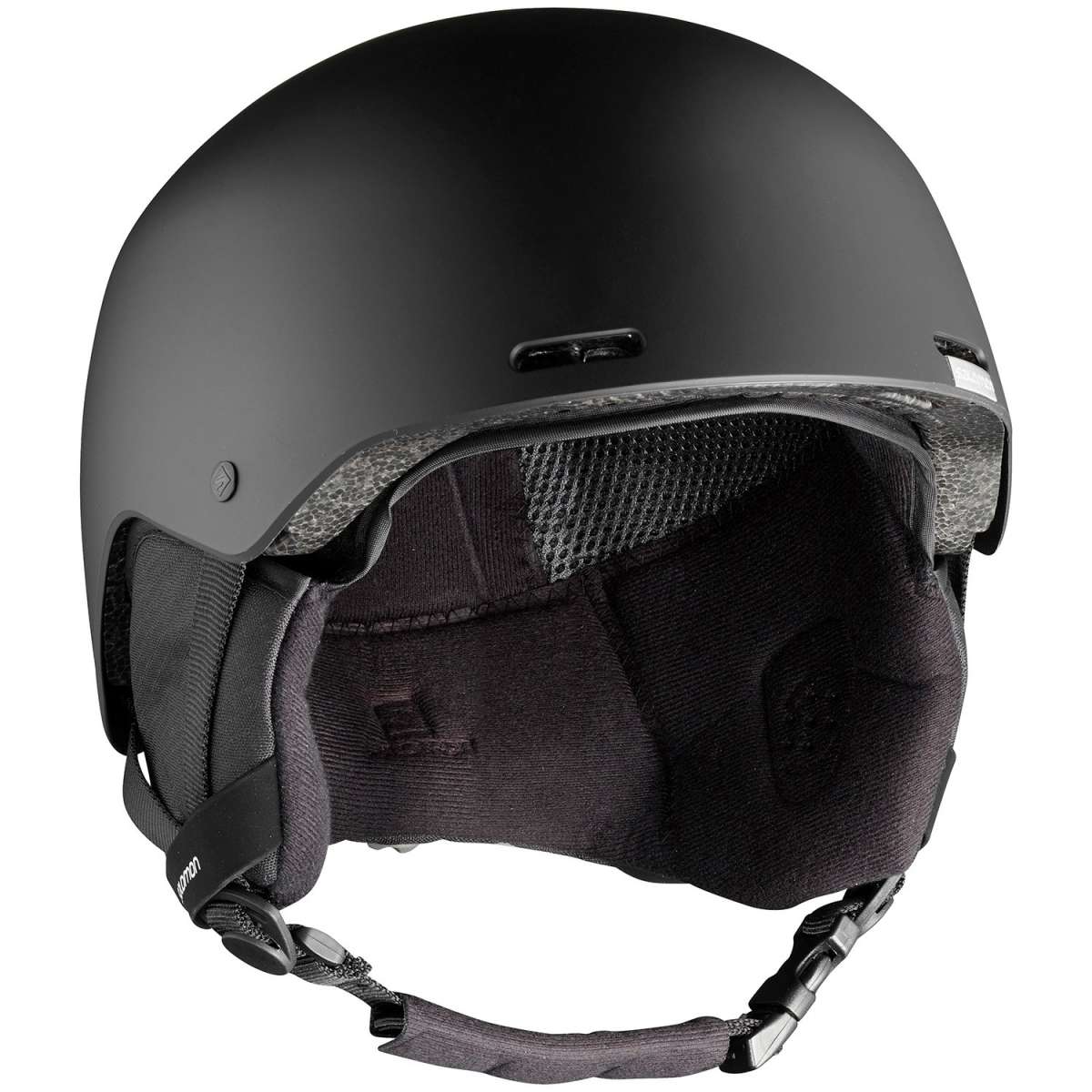 Salomon Brigade Helmet 2023 - Matte black helmet with a sleek, aerodynamic design and ventilation system visible on top.