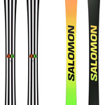Salomon Depart 1.0 Ski 2026 - A black ski with a white stripe down the middle and an orange logo at the tip.