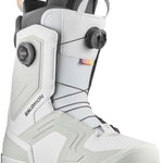 Salomon Dialogue Dual BOA Snowboard Boots 2024 - White snowboard boots with black laces and BOA dials on the side.