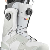 Salomon Dialogue Dual BOA Snowboard Boots 2024 - White snowboard boots with black laces and BOA dials on the side.