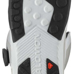 Salomon Dialogue Dual BOA Snowboard Boots 2024 - White boots with black and gray accents, featuring a textured rubber outsole.