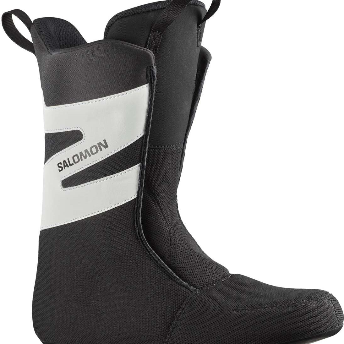 Salomon Dialogue Dual BOA Snowboard Boots 2024 - Black snowboard boots with a white logo on the side and silver BOA dials.