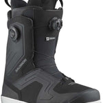 Salomon Dialogue Dual BOA Snowboard Boots 2024 - Black boots with a textured pattern on the toe and heel, featuring two round black BOA dials on each side.