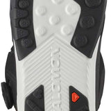Salomon Dialogue Dual BOA Snowboard Boots 2024 - Black boots with white accents and a textured rubber outsole.