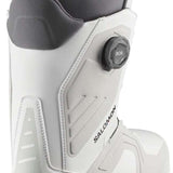 Salomon Dialogue Dual BOA Snowboard Boots 2024 - White boots with gray accents and a black BOA dial on the side.