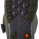 Salomon Dialogue Dual BOA Snowboard Boots 2024 - Black boots with a textured rubber sole and silver BOA dials on the side.