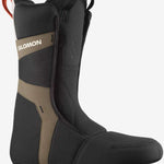 Salomon Echo Dual Boa Snowboard Boot 2023 - A black snowboard boot with a tan stripe and white lettering on the side.