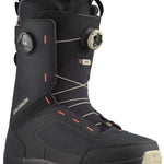 Salomon Echo Dual BOA Snowboard Boot 2024 - Black snowboard boots with a textured pattern on the toe and heel areas, featuring two round black BOA dials on each side.