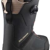 Salomon Echo Dual BOA Snowboard Boot 2024 - Black snowboard boots with a textured pattern on the side and a white logo on the tongue.