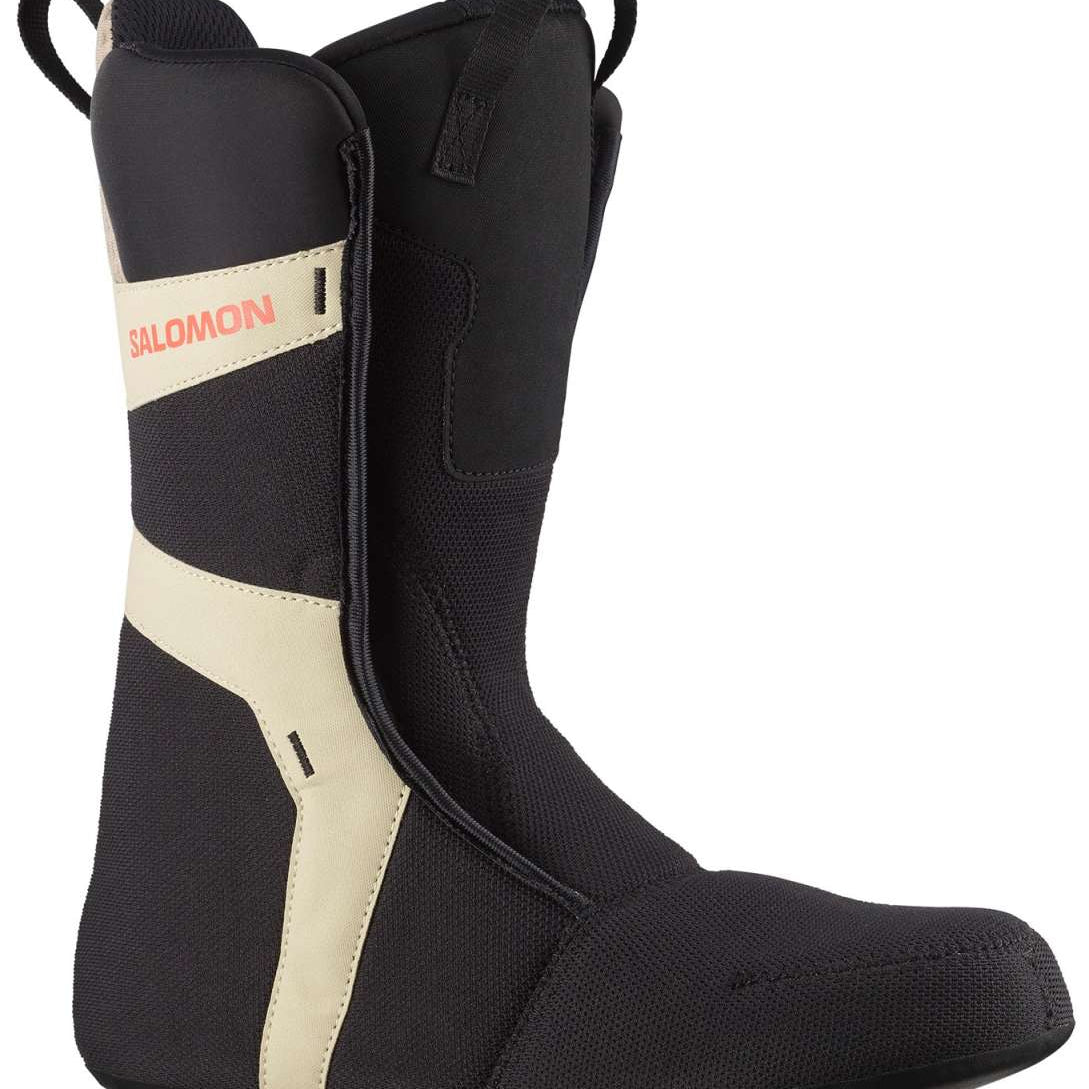 Salomon Echo Dual BOA Snowboard Boot 2024 - A black snowboard boot with a white logo on the side and a silver buckle.