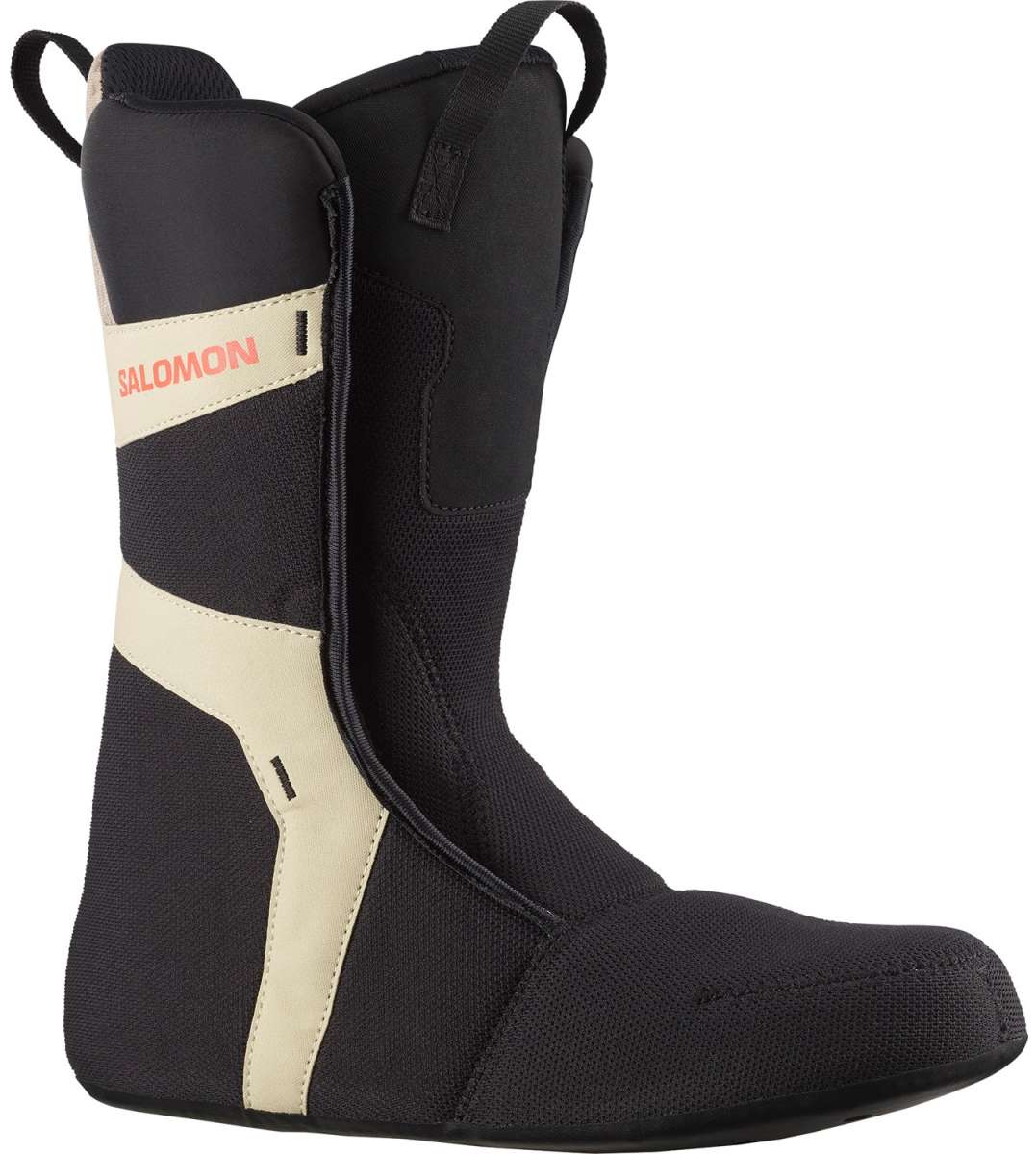 Salomon Echo Dual BOA Wide Snowboard Boots 2024 - Black boots with a white logo on the side and black laces.