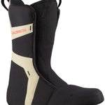 Salomon Echo Dual BOA Wide Snowboard Boots 2024 - Black boots with a white logo on the side and black laces.