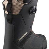 Salomon Echo Dual BOA Wide Snowboard Boots 2024 - Black snowboard boots with a textured pattern on the side and a beige logo on the tongue.