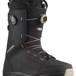 Salomon Echo Dual BOA Wide Snowboard Boots 2024 - Black snowboard boots with white laces and a black BOA dial on top.