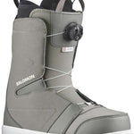 Salomon Faction BOA Snowboard Boots 2024 - A pair of gray snowboard boots with a black BOA dial on the side.