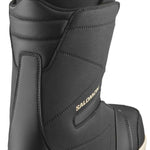 Salomon Faction BOA Snowboard Boots 2024 - A pair of black snowboard boots with a white sole and laces, featuring a BOA closure system on the side.