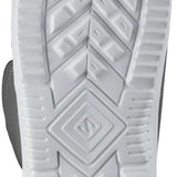 Salomon Faction BOA Snowboard Boots 2024 - White snowboard boots with a textured rubber outsole and black laces.