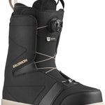 Salomon Faction BOA Snowboard Boots 2024 - Black snowboard boots with white laces and a black BOA dial on top.