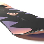 Salomon Girls Oh Yeah Grom Snowboard 2024 - A black snowboard with a pink and purple graphic design featuring abstract shapes.