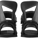 Salomon Hologram Snowboard Binding 2023 - Black bindings with a holographic pattern on the straps and buckles.