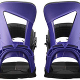 Salomon Hologram Snowboard Binding 2023 - A purple snowboard binding with a black strap and buckle.