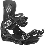 Salomon Hologram Snowboard Bindings 2024 - Black bindings with silver buckles and straps.