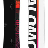 Salomon Huck Knife Pro Snowboard 2024 - A black snowboard with a yellow and red gradient design on top of it.