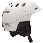 Salomon Husk Pro Helmet 2022 - A white helmet with a black chin strap and ventilation grills on top.