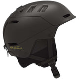 Salomon Husk Pro Helmet 2022 - Matte black helmet with ventilation grills on top and a strap at the back.