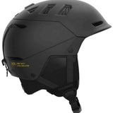 Salomon Husk Pro Helmet 2023 - Matte black helmet with ventilation holes on top and a strap at the back.