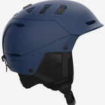 Salomon Husk Pro Helmet 2023 - A matte black helmet with a sleek, aerodynamic design and ventilation holes on top.