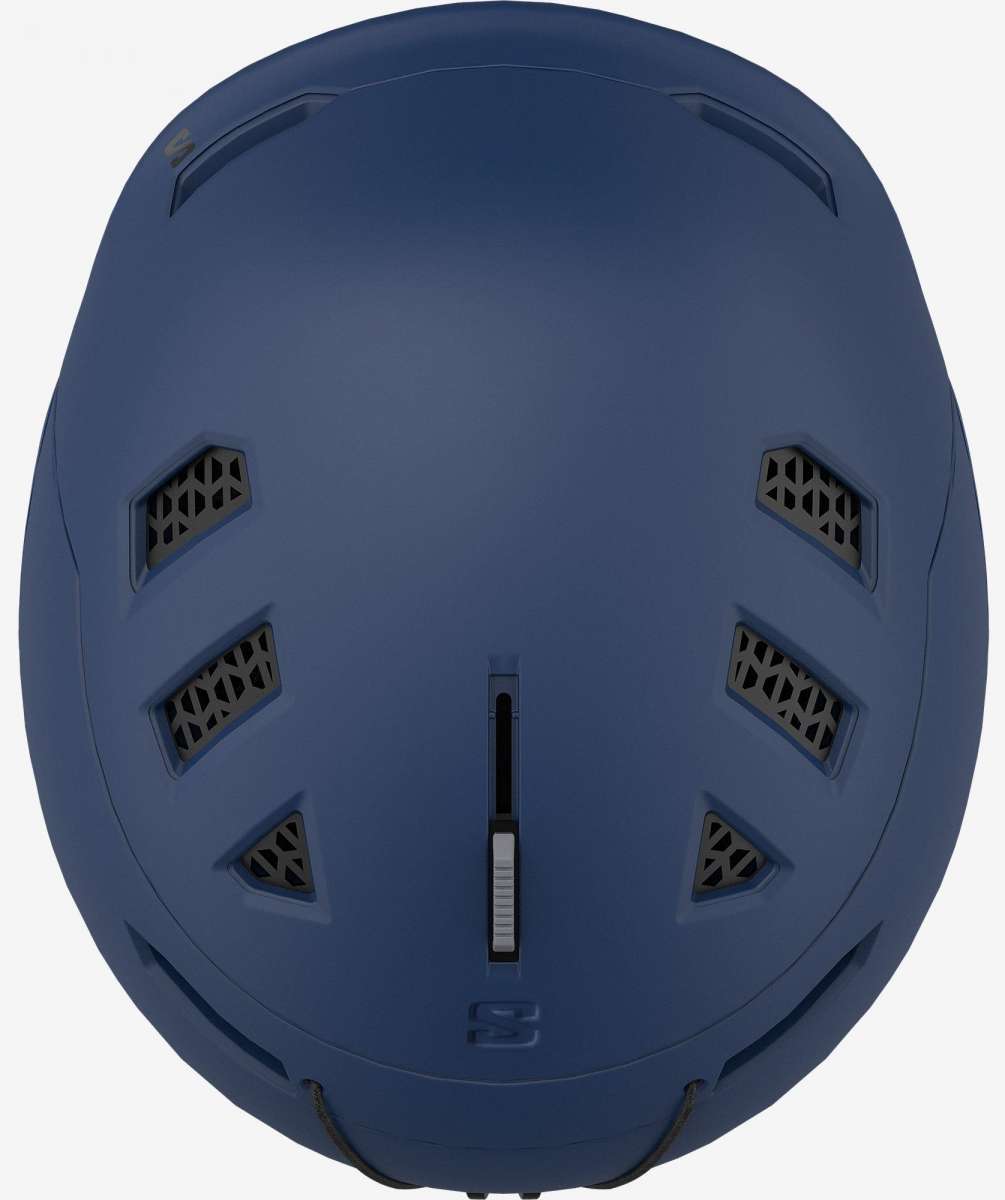 Salomon Husk Pro Helmet 2023 - A matte black helmet with a sleek, aerodynamic design and ventilation grills on top.