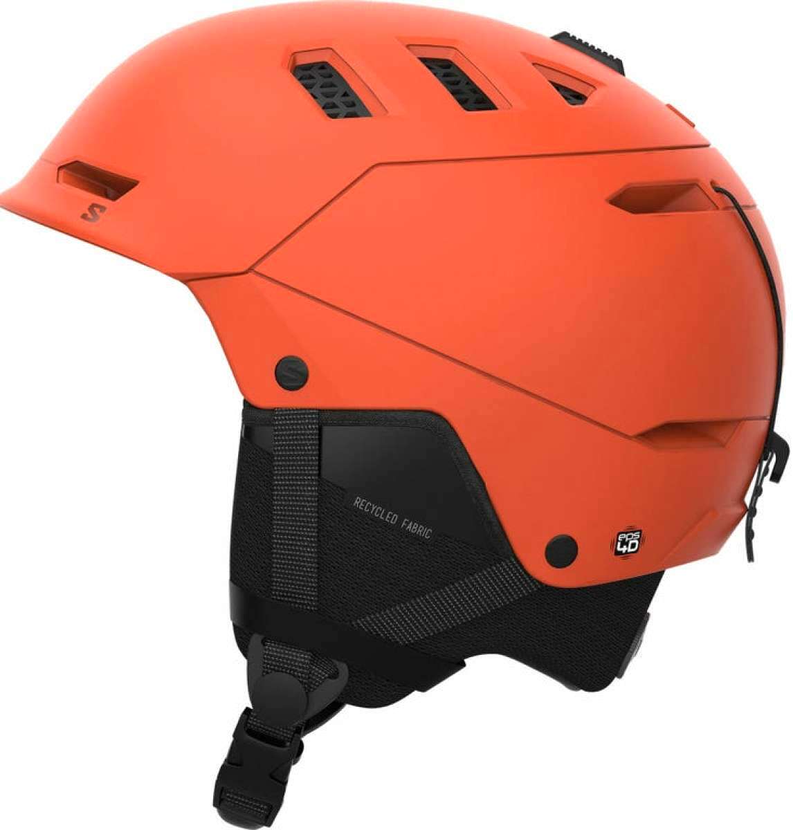 Salomon Husk Pro Helmet 2023 - A matte black helmet with a sleek, aerodynamic design and ventilation holes on top.