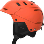 Salomon Husk Pro Helmet 2023 - A matte black helmet with a sleek, aerodynamic design and ventilation holes on top.