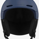 Salomon Husk Pro Helmet 2023 - A matte black helmet with a sleek, aerodynamic design and ventilation holes on top.