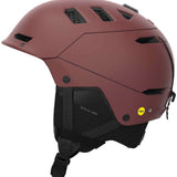 Salomon Husk Pro MIPS Helmet 2023 - A matte black helmet with a white logo on the side and ventilation holes along the top.