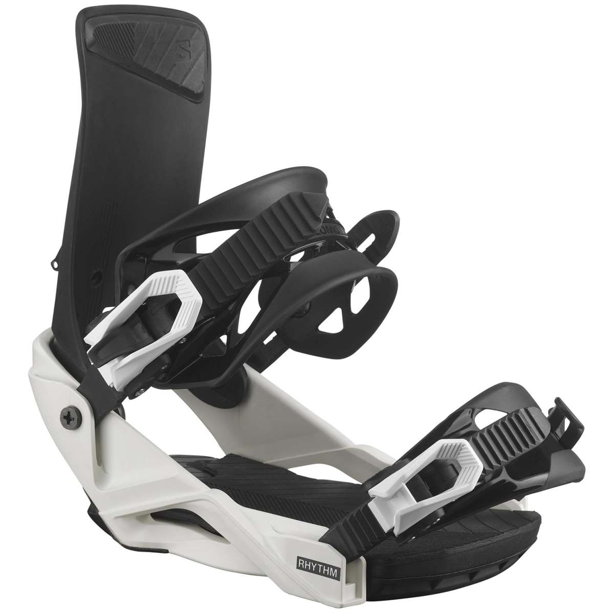 Salomon Junior's Rhythm Bindings - 2024 model bindings with black straps and buckles on a white background.