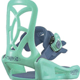 Salomon Junior's Team Snowboard Package 2024 - A pair of snowboard bindings with a sleek, modern design and a predominantly black color scheme.