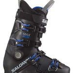Salomon Junior's S/Max 65 Ski Boots 2024 - Black ski boots with blue accents and white lettering.