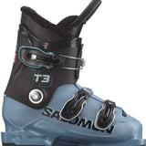 Salomon Junior's T3 RT Ski Boots 2024 - Black ski boots with a textured pattern on the side and silver buckles.