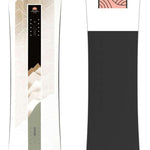 Salomon Women's Bliss Snowboard 2024 - A white snowboard with a pink logo featuring an eye and sunburst design.
