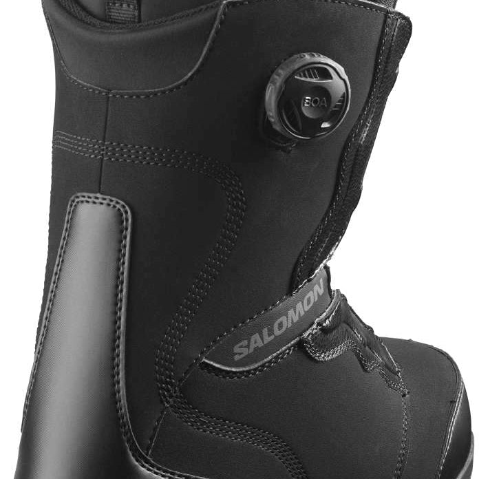 Salomon Women's Ivy BOA SJ Snowboard Boot 2023 - Black snowboard boots with a sleek, modern design and silver BOA lacing system.